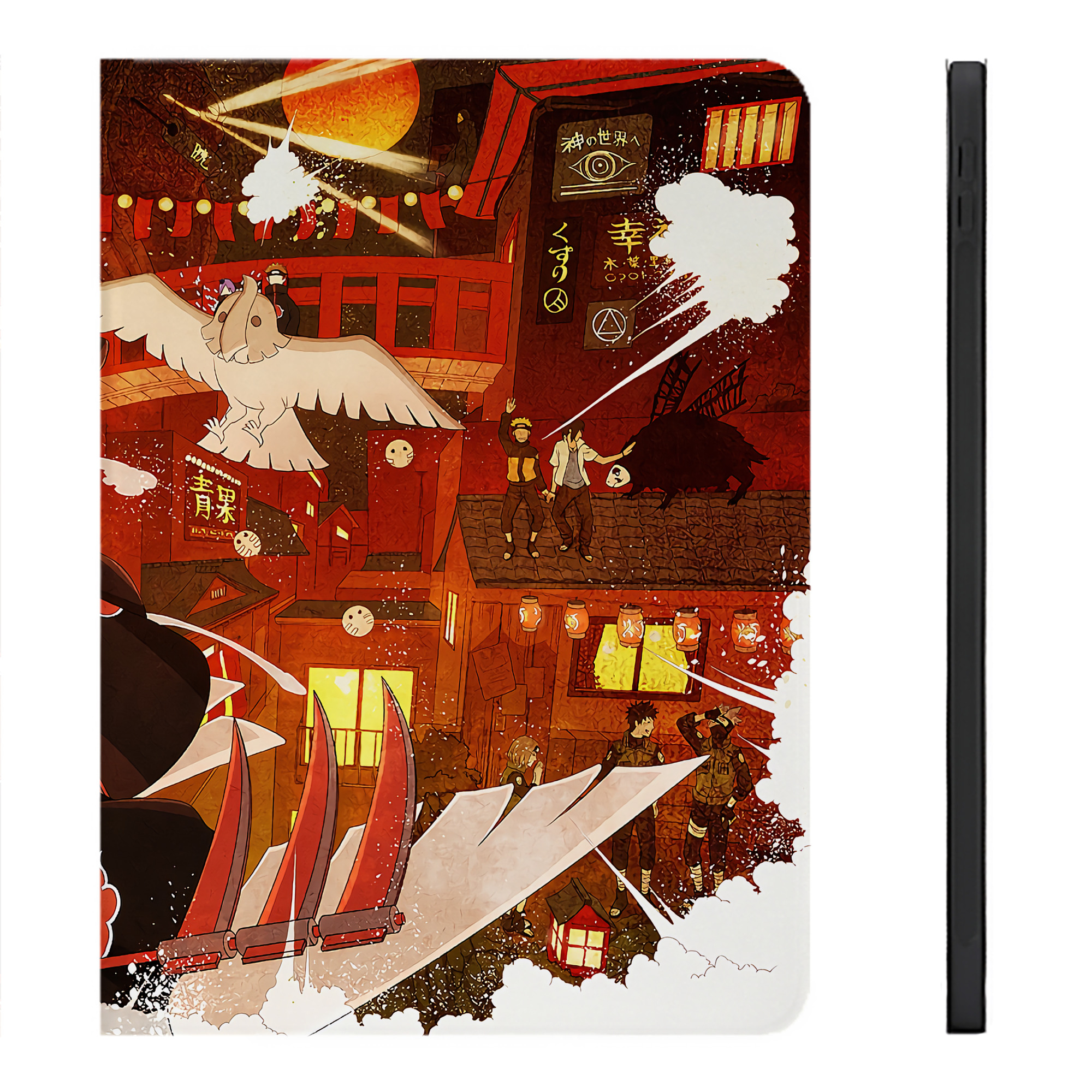 （画像用） NARUTO -ナルト- NARUTO -ナルト- 疾風伝 IPadケース ペンホルダー付き ブックスタイルデザイン